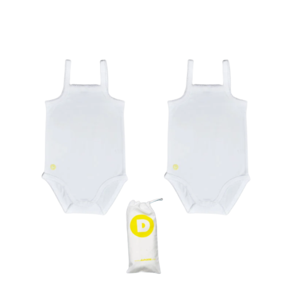 Baby Girl 2pc White Sleeveless Onesie Set