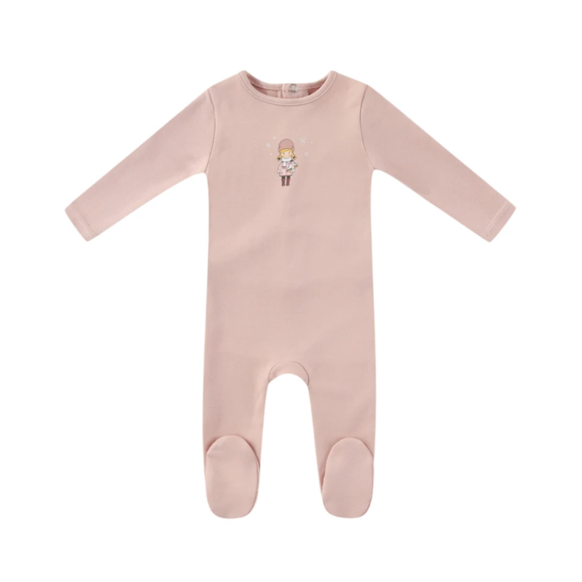 Pink Vintage Skier Footie - Girls