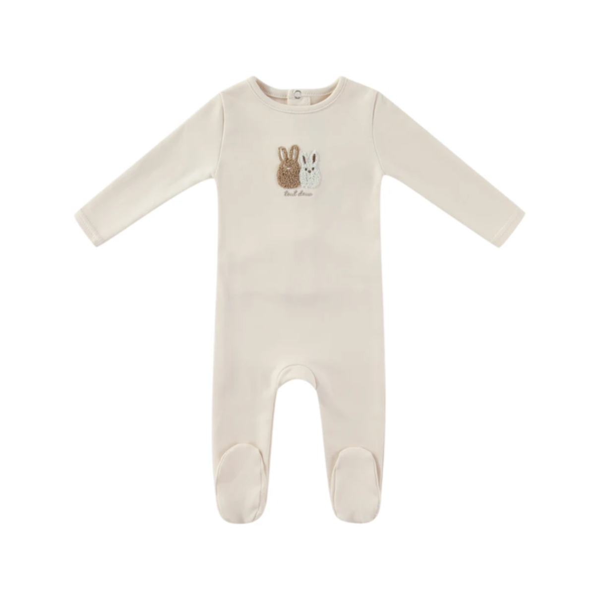 Taupe Sherpa Bunny Footie - Boys