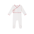 White Classic Velour Footie - Girls