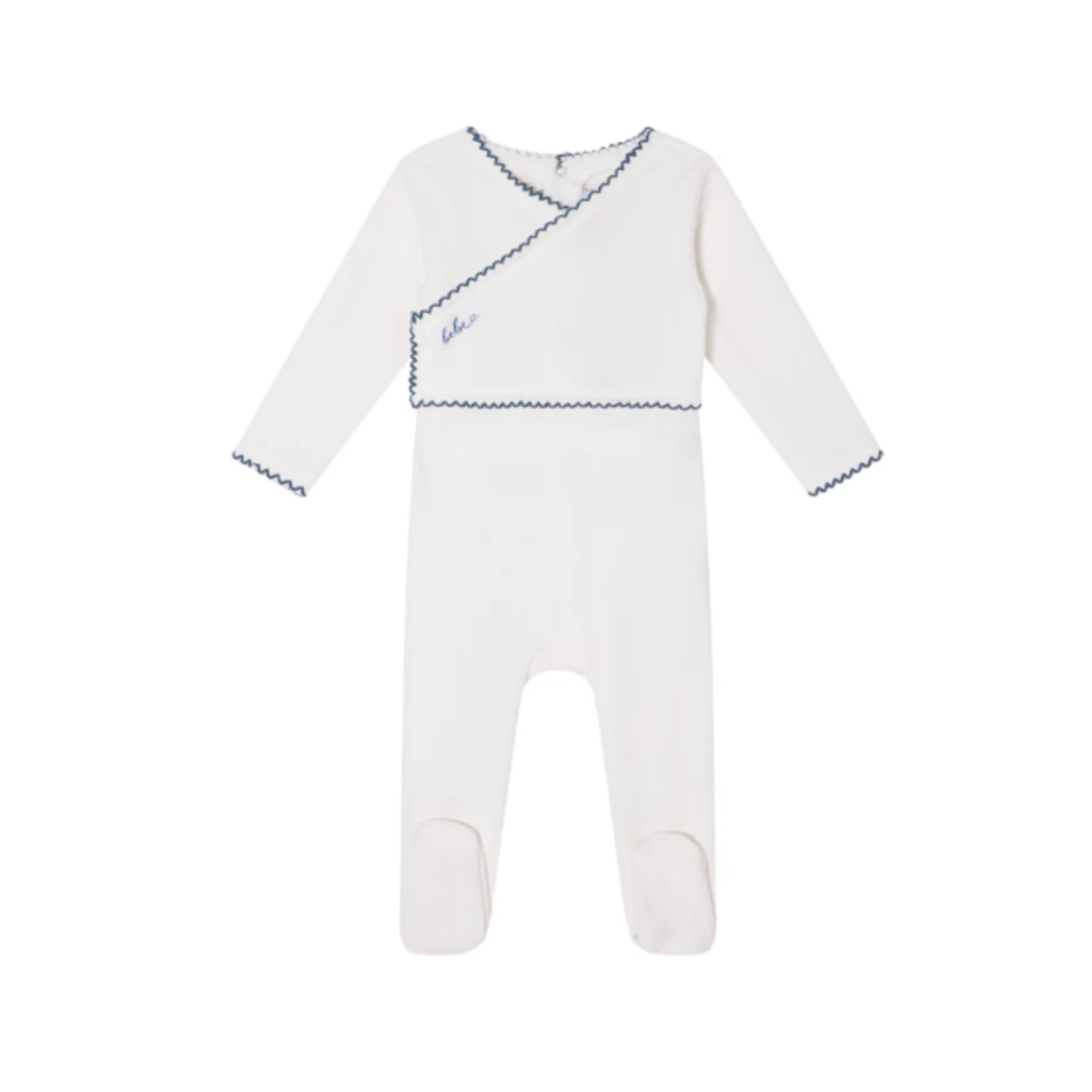 White Classic Velour Footie - Boys