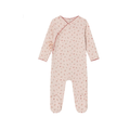 Pink Heart Printed Kimono Footie - Girls