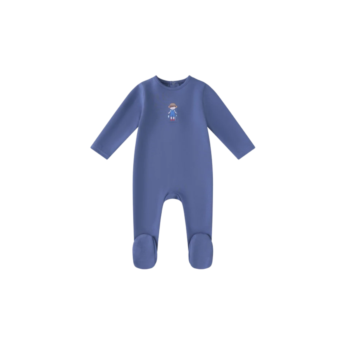 Denim Blue Fisherman Footie - Boys