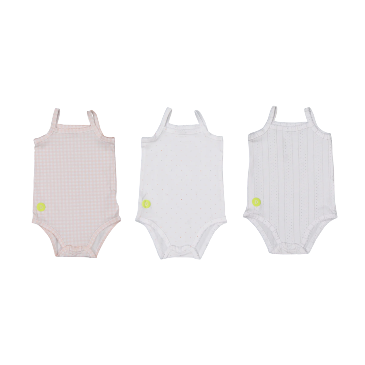 Baby Girl Sleeveless 3pc Onesie Set
