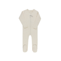 Bird Seam Collection Cream Charcoal Footie - Boys