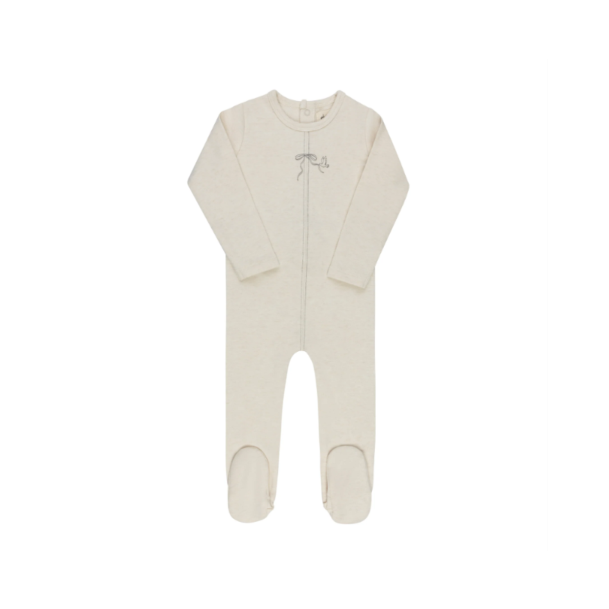 Bird Seam Collection Cream Charcoal Footie - Boys