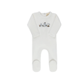 Embroidered ABC Collection Ivory Footie - Boys