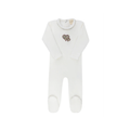 Embroidered Liberty Berry Collection Ivory Pink Footie - Girls