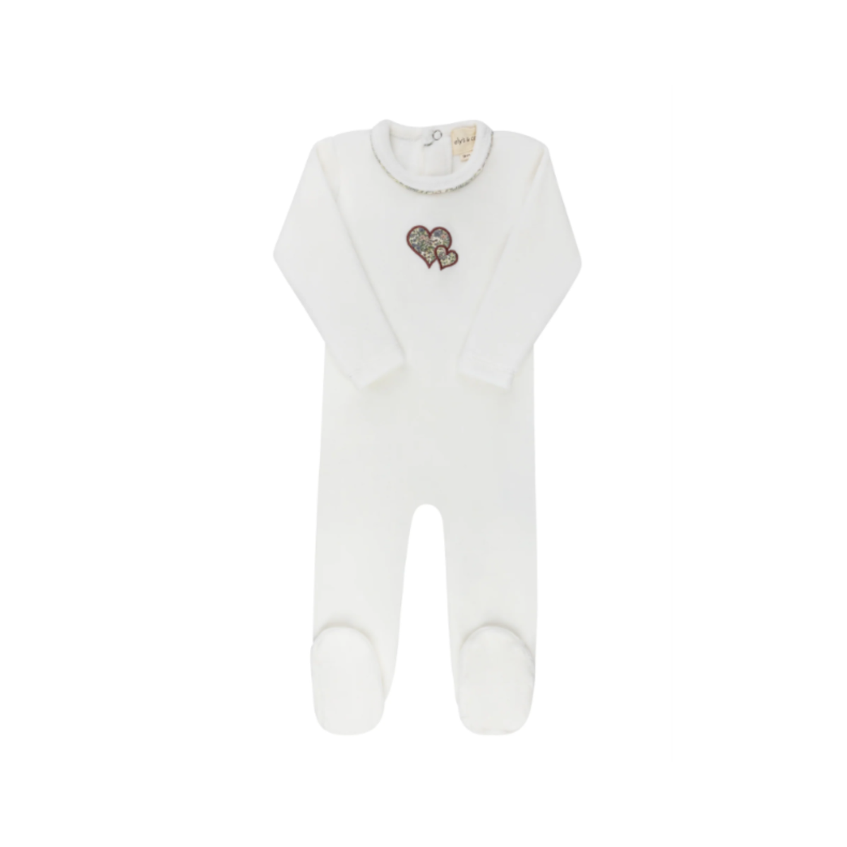 Embroidered Liberty Berry Collection Ivory Pink Footie - Girls