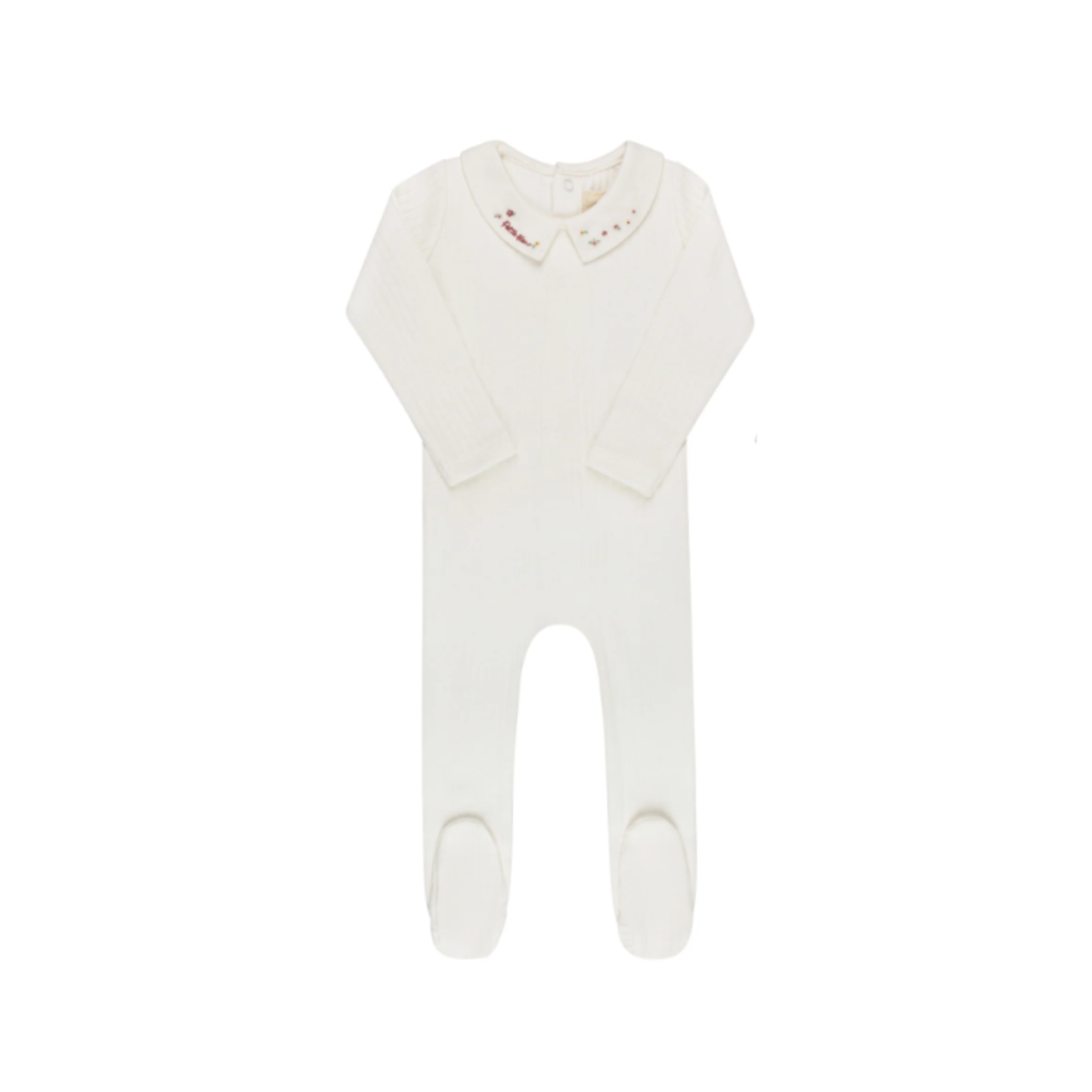 Floral Star Embroidered Collar Collection - Ivory Pink - Footie