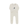 Heart & Star Collection Ivory/Blue Footie - Boys