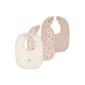 Muslin/Terry Bibs - Pink Gingko Print/Embroidery