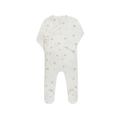 Printed Floral Star Collection Ivory Floral Footie - Girls