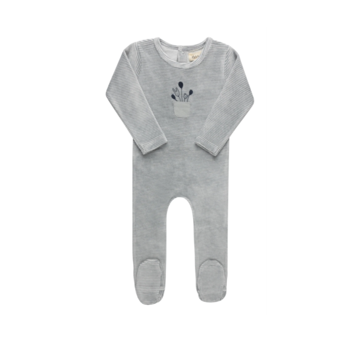 Stripe Collection - Ivory Blue - Footie
