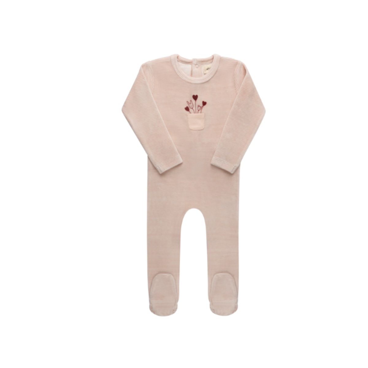 Stripe Collection - Ivory Pink - Footie + Beanie