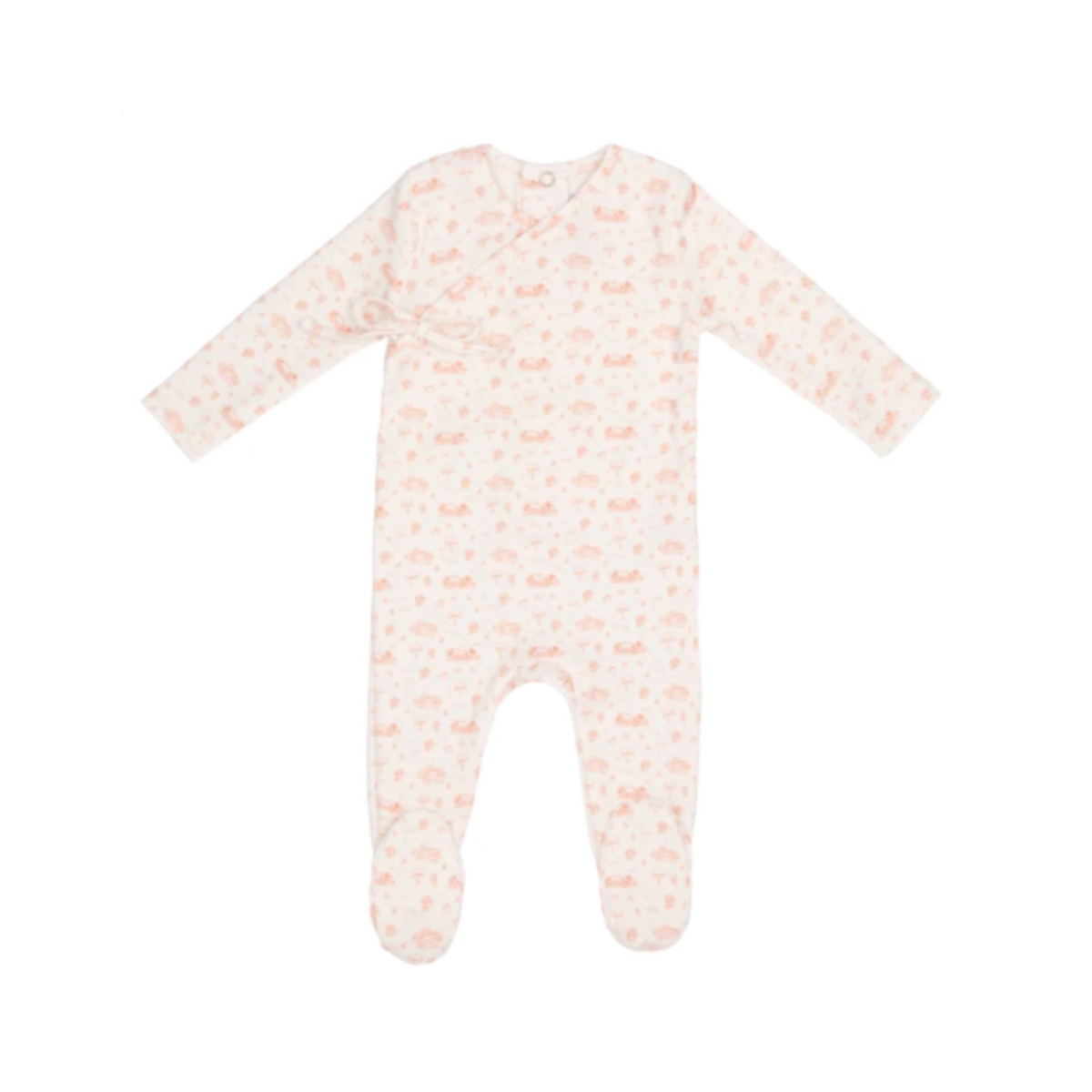 Toile Garden Print Footie - Girls