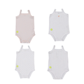 Baby Girl Sleeveless 4pc Onesie Set