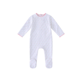 White Bright Floral Print Footie - Girls